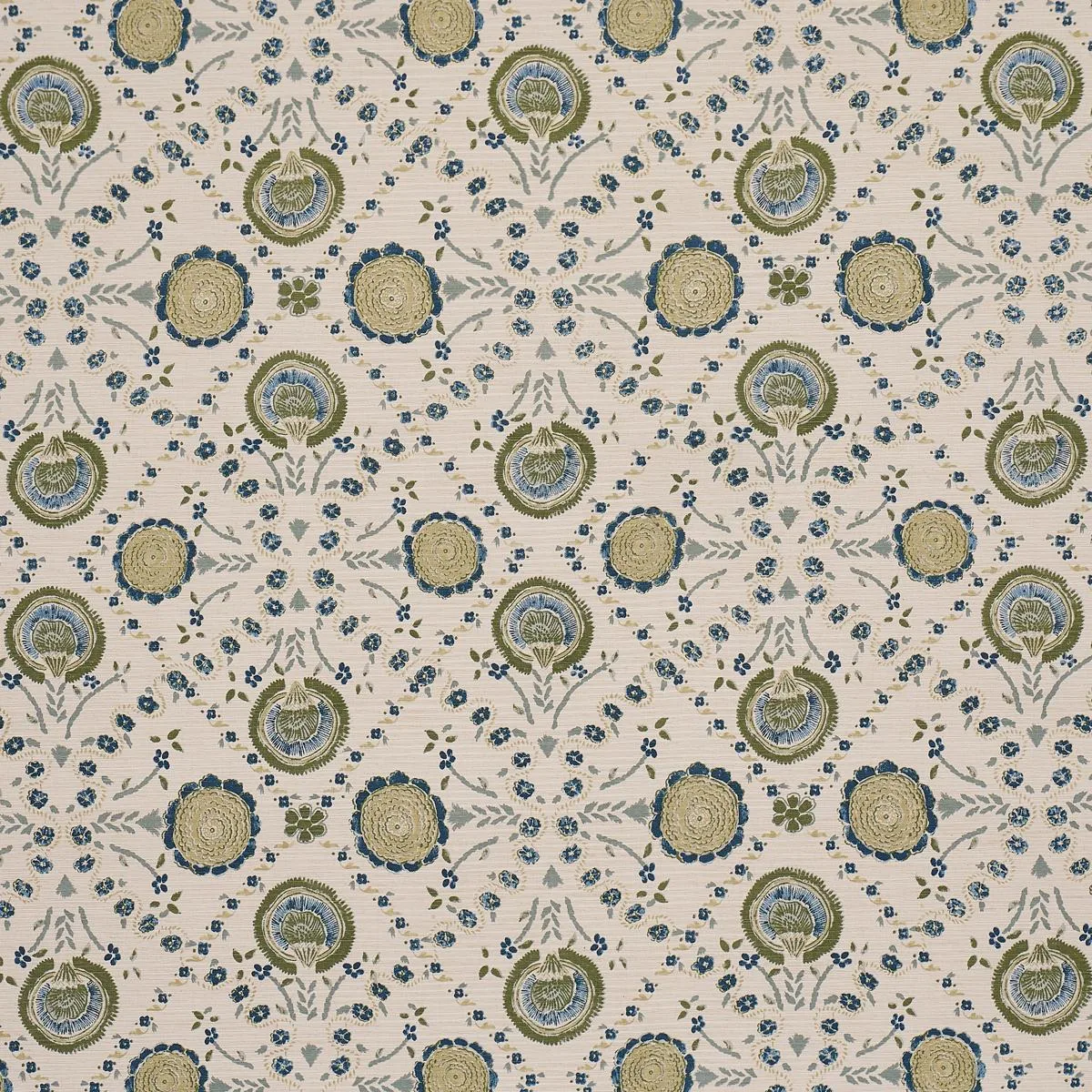 Schumacher 183052 Athena Hand-Screen Print Green fabric swatch