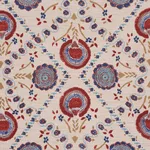 Schumacher 183050 Athena Hand-Screen Print Red & Blue fabric swatch