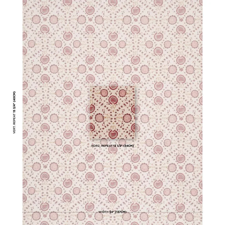 Schumacher 183051 Athena Hand-Screen Print Ruby fabric swatch