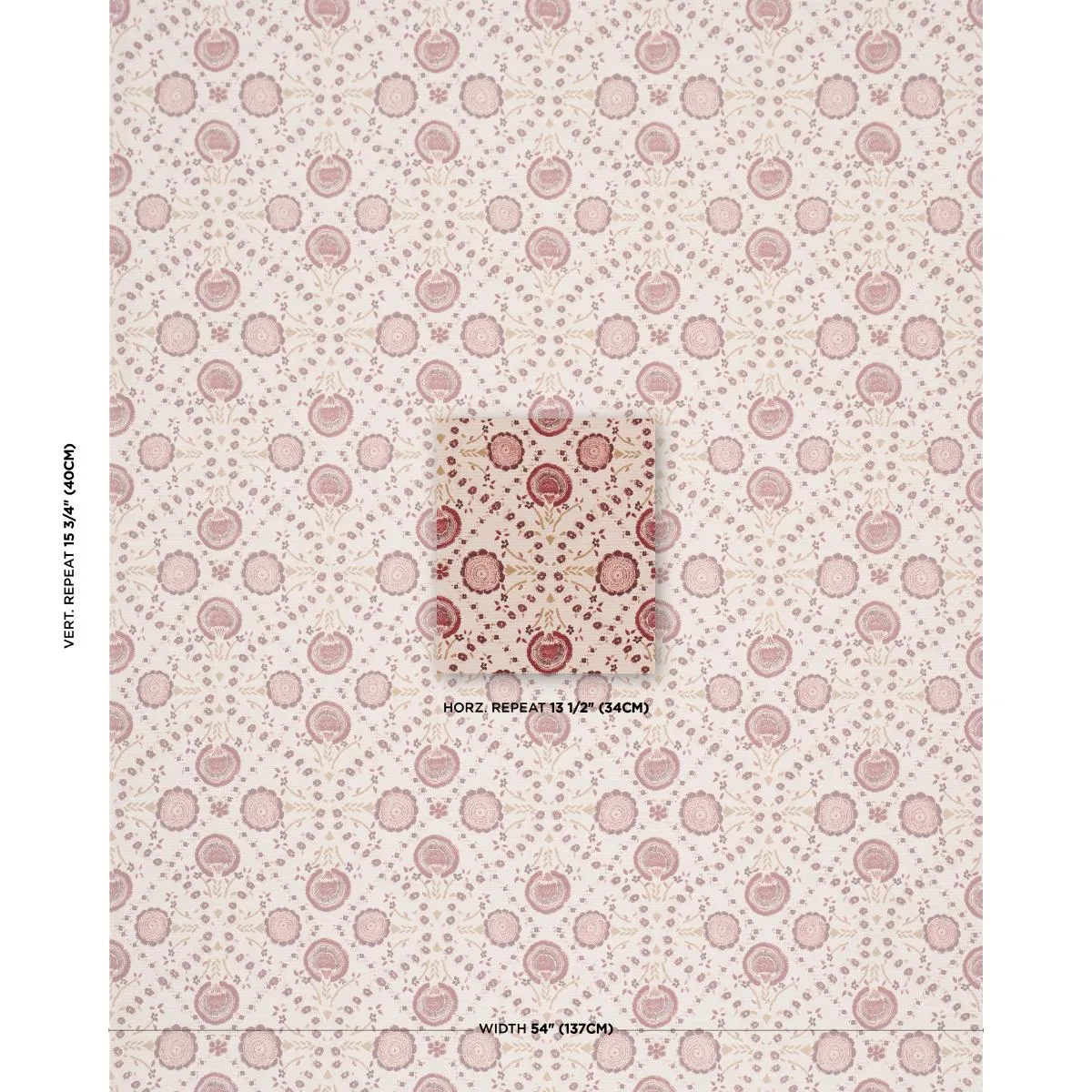 Schumacher 183051 Athena Hand-Screen Print Ruby fabric swatch