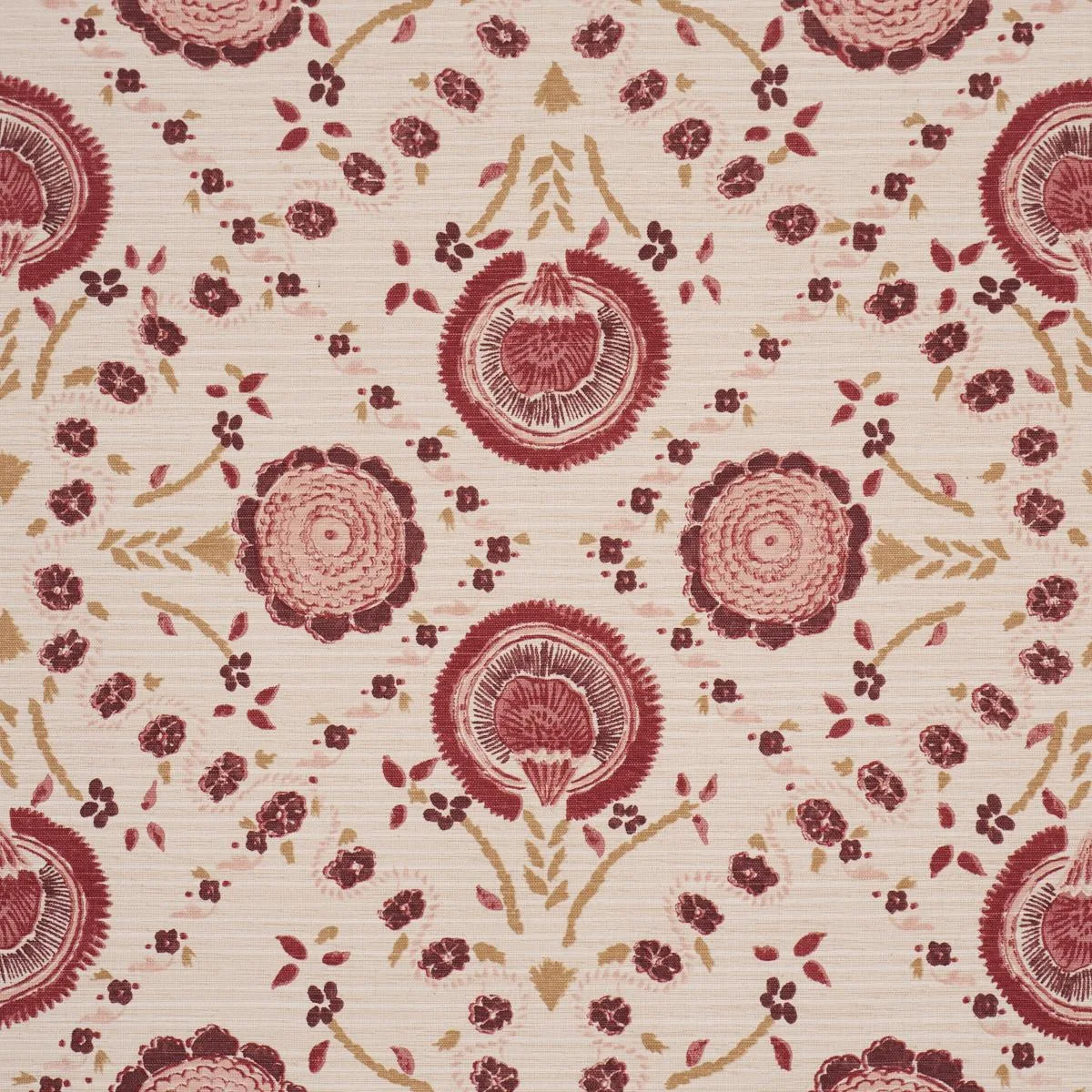 Schumacher 183051 Athena Hand-Screen Print Ruby fabric swatch