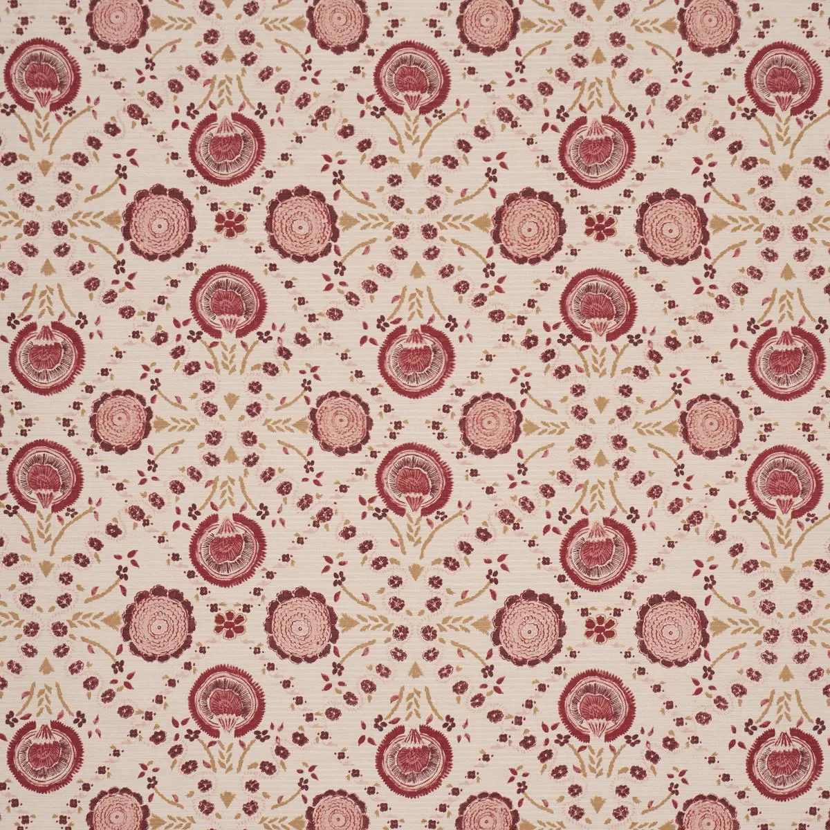 Schumacher 183051 Athena Hand-Screen Print Ruby fabric swatch
