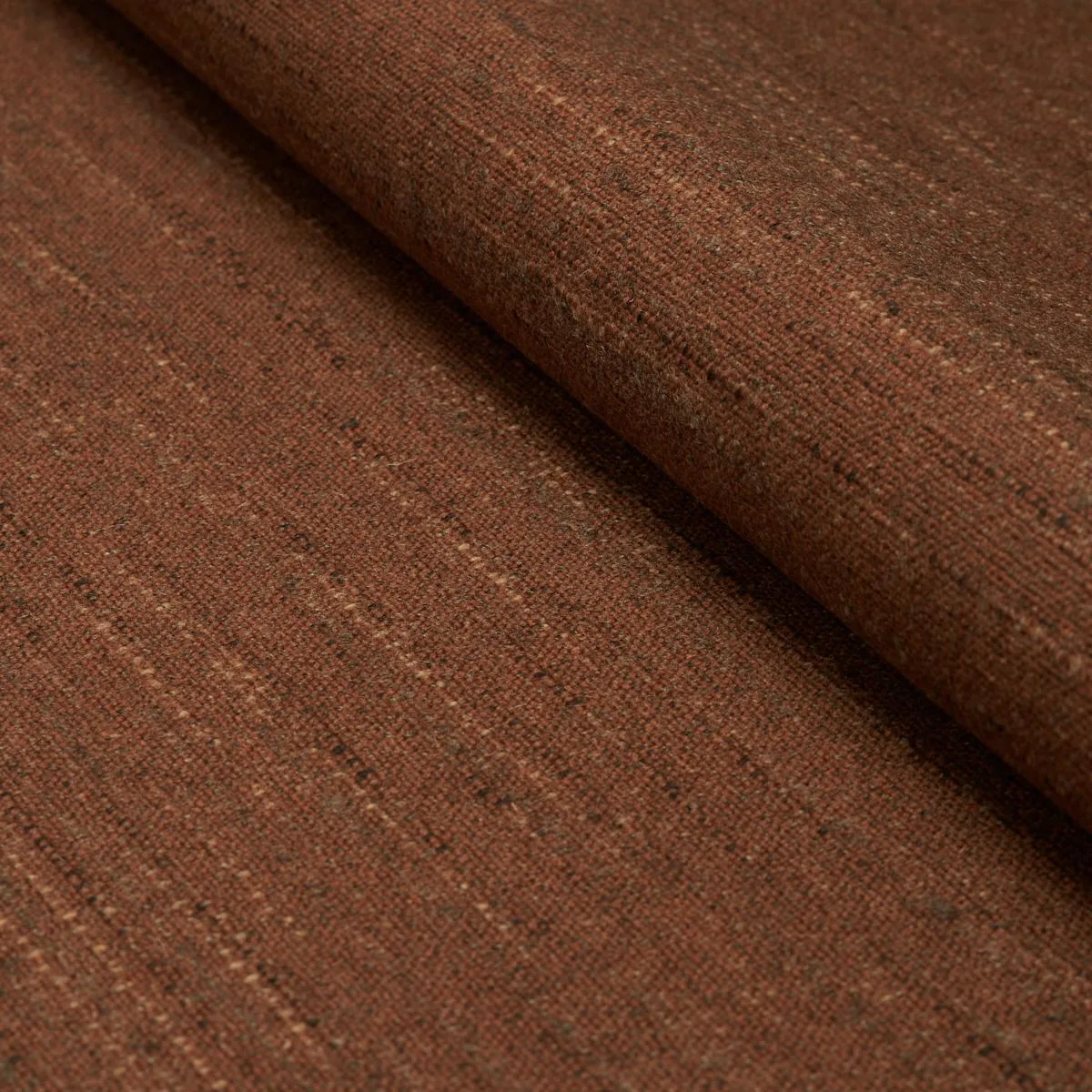 Schumacher 82361 Atlas Wool Texture Dark Copper fabric swatch