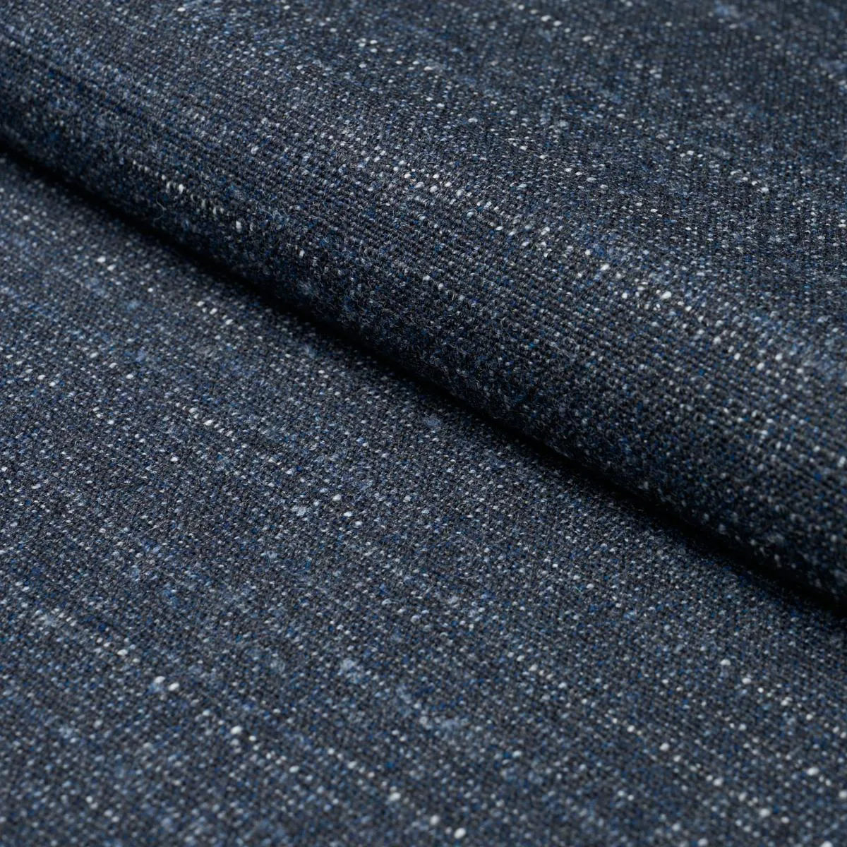 Schumacher 82364 Atlas Wool Texture Indigo fabric swatch