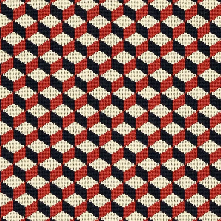 Schumacher 69853 Atwood éPinglé Carnelian fabric swatch