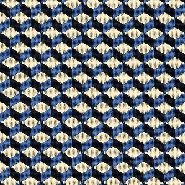 Schumacher 69851 Atwood éPinglé Cobalt fabric swatch
