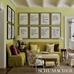 Schumacher 69065 Auden Linen Chenille Chartreuse fabric swatch
