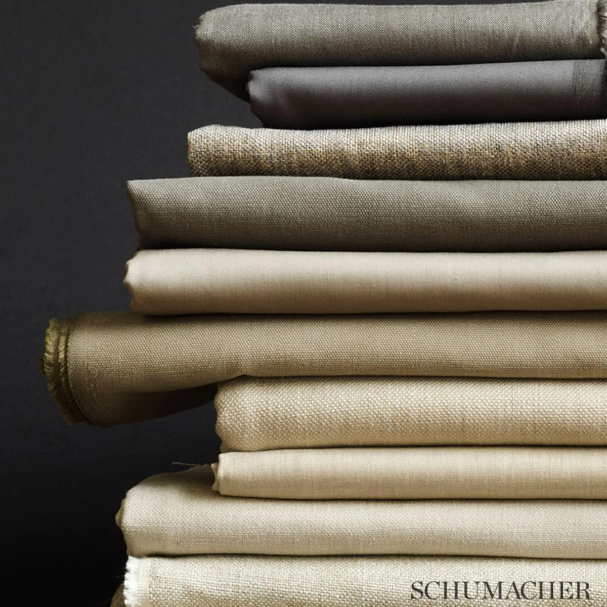 Schumacher 69050 Auden Linen Chenille Greige fabric swatch