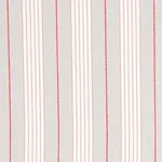 Schumacher 71373 Audrey Stripe Grey & Red fabric swatch