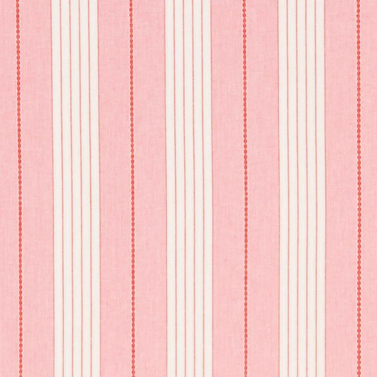 Schumacher 71374 Audrey Stripe Pink & Red fabric swatch