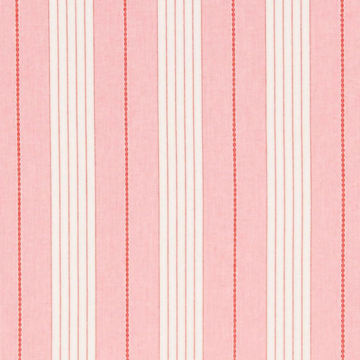 Schumacher 71374 Audrey Stripe Pink & Red fabric swatch