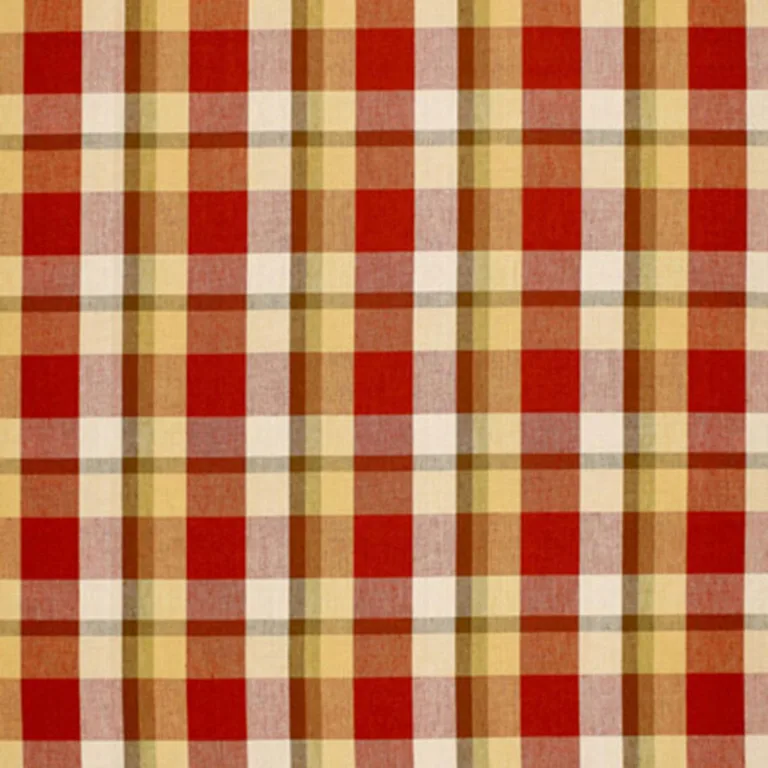 Schumacher 3484000 Augusta Linen Plaid Orchard fabric swatch