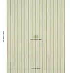 Schumacher 181711 Auguste Stripe Ciel & Leaf fabric swatch