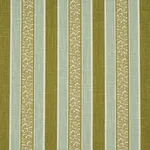 Schumacher 181711 Auguste Stripe Ciel & Leaf fabric swatch