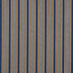 Schumacher 181710 Auguste Stripe Marine & Cognac fabric swatch