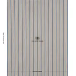 Schumacher 181710 Auguste Stripe Marine & Cognac fabric swatch