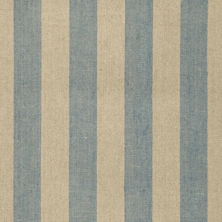 Schumacher 66073 Augustin Linen Stripe Denim / Linen fabric swatch
