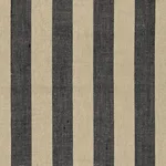 Schumacher 66075 Augustin Linen Stripe Ebony / Linen fabric swatch