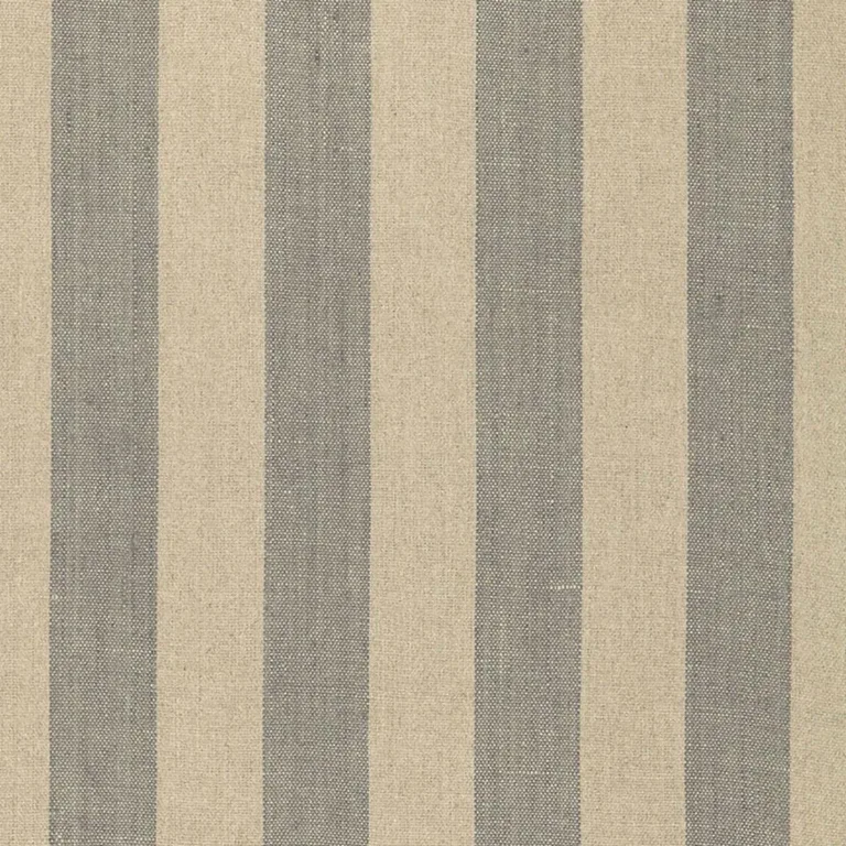 Schumacher 66074 Augustin Linen Stripe Steel / Linen fabric swatch