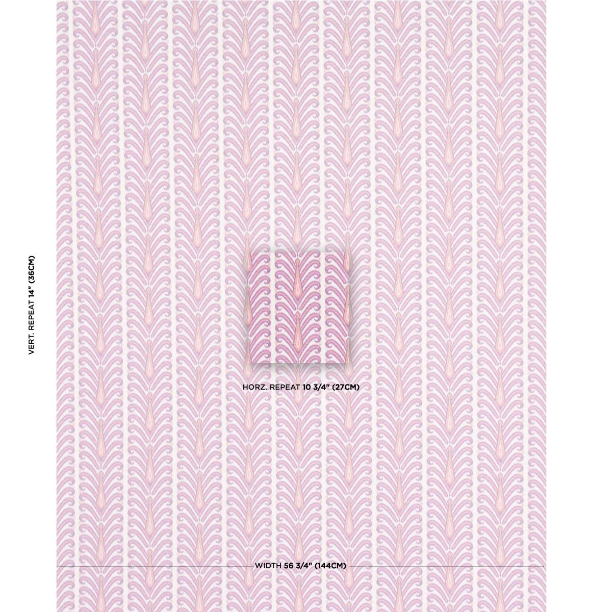 Schumacher 181272 Augustine Ikat Fuchsia fabric swatch