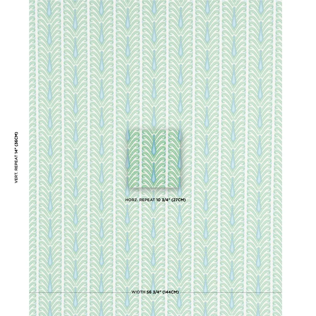 Schumacher 181271 Augustine Ikat Leaf fabric swatch
