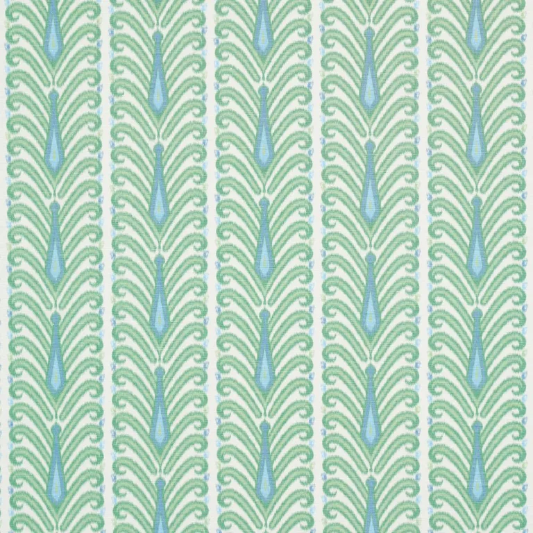 Schumacher 181271 Augustine Ikat Leaf fabric swatch