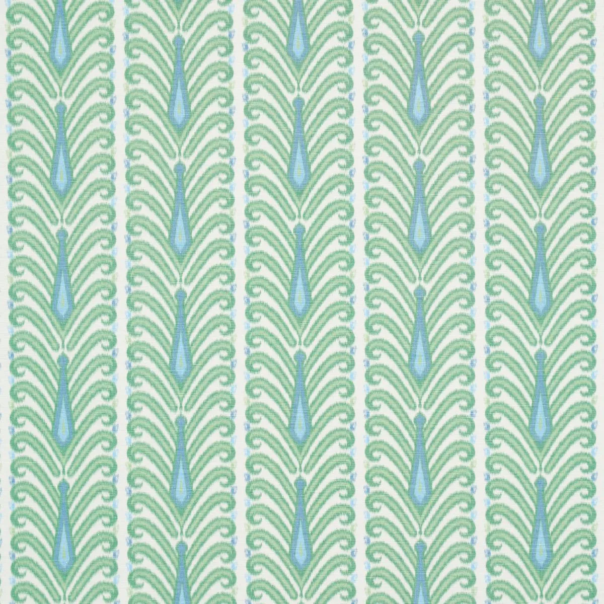 Schumacher 181271 Augustine Ikat Leaf fabric swatch