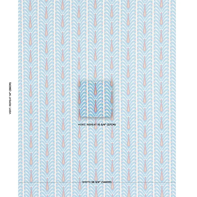 Schumacher 181270 Augustine Ikat Peacock fabric swatch