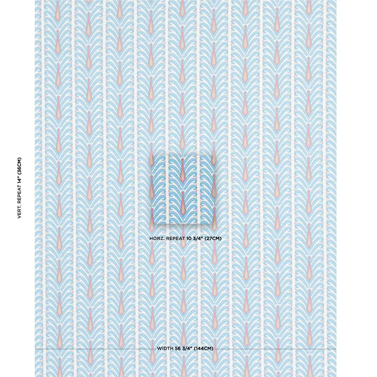 Schumacher 181270 Augustine Ikat Peacock fabric swatch