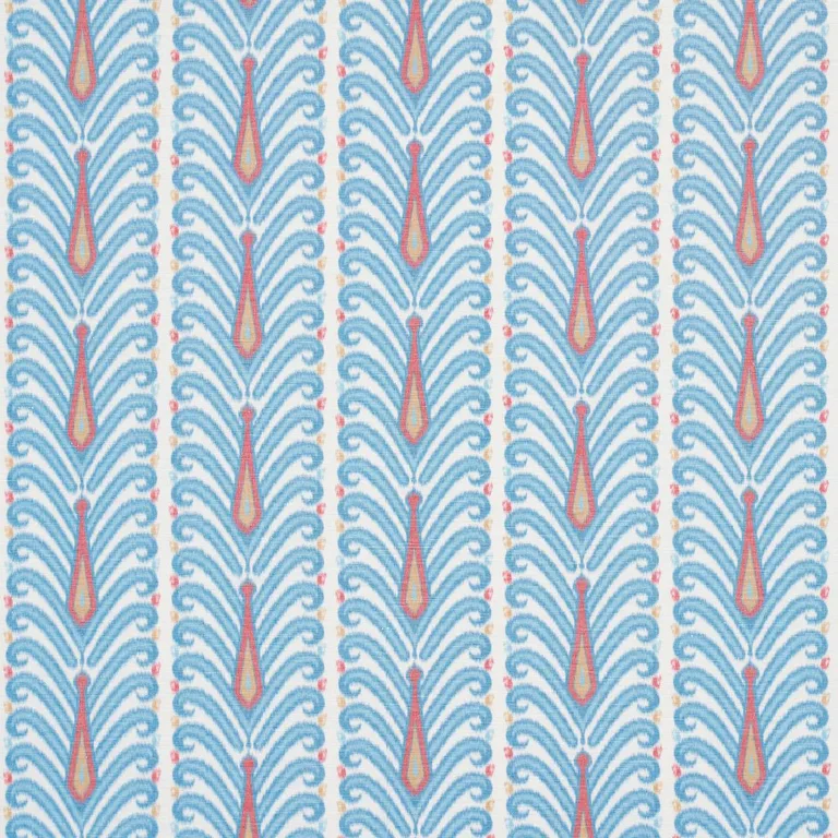 Schumacher 181270 Augustine Ikat Peacock fabric swatch