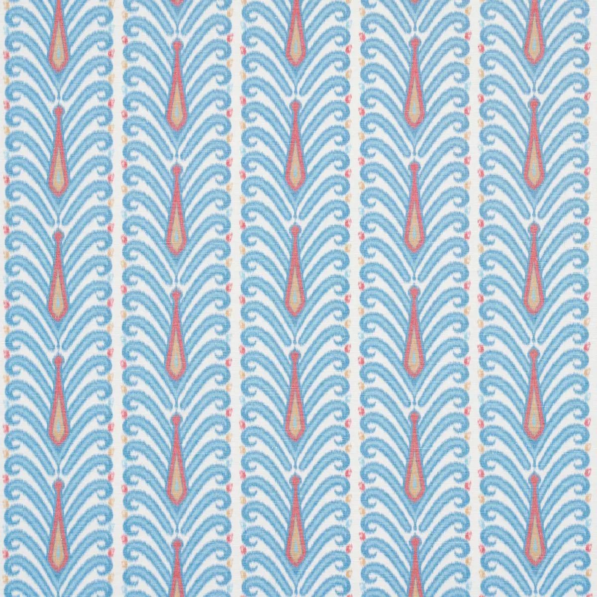 Schumacher 181270 Augustine Ikat Peacock fabric swatch