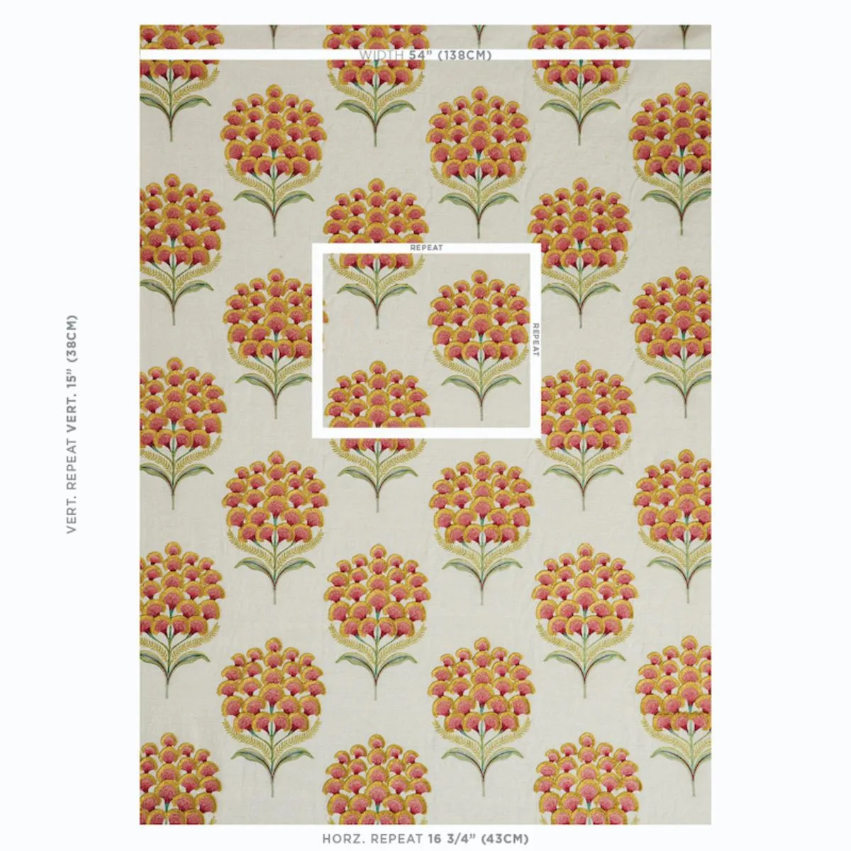 Schumacher 78812 Aurelia Embroidery Natural fabric swatch