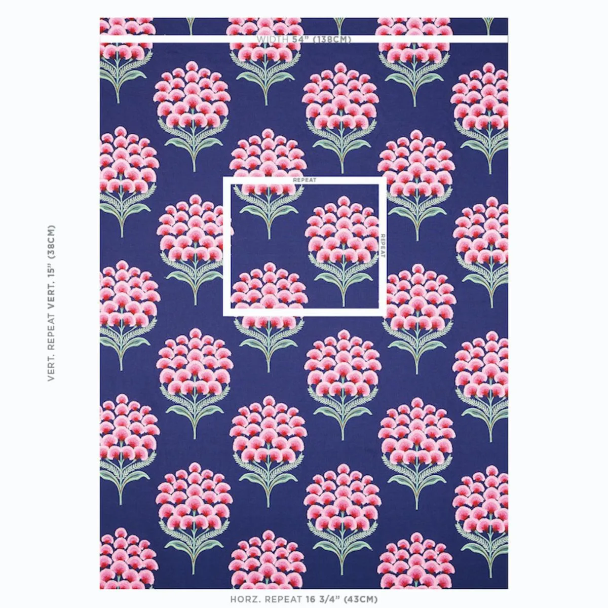 Schumacher 78810 Aurelia Embroidery Navy fabric swatch