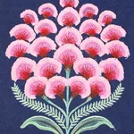 Schumacher 78810 Aurelia Embroidery Navy fabric swatch