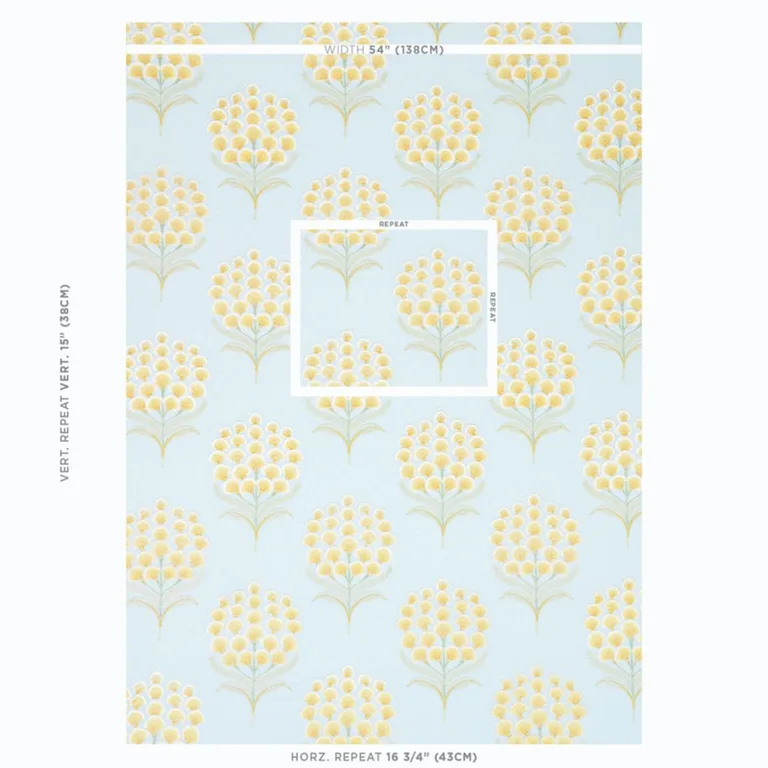 Schumacher 78811 Aurelia Embroidery Sky fabric swatch