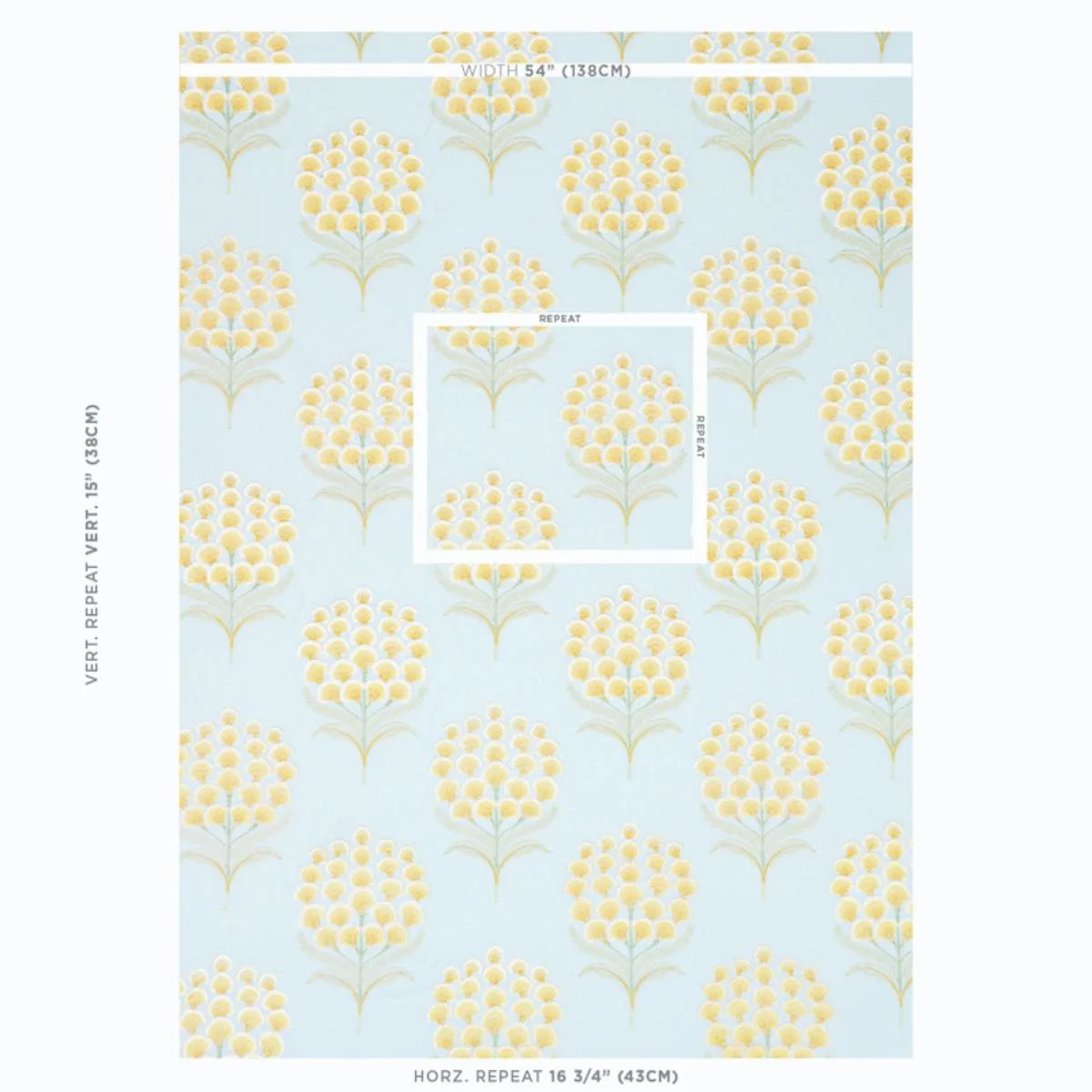 Schumacher 78811 Aurelia Embroidery Sky fabric swatch