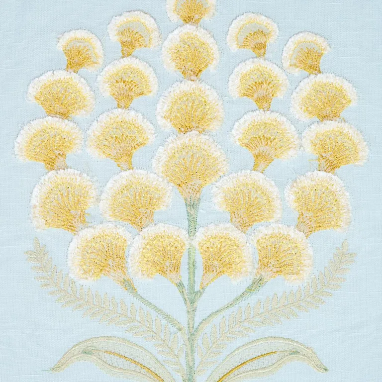 Schumacher 78811 Aurelia Embroidery Sky fabric swatch
