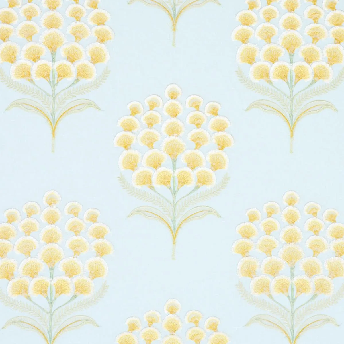 Schumacher 78811 Aurelia Embroidery Sky fabric swatch