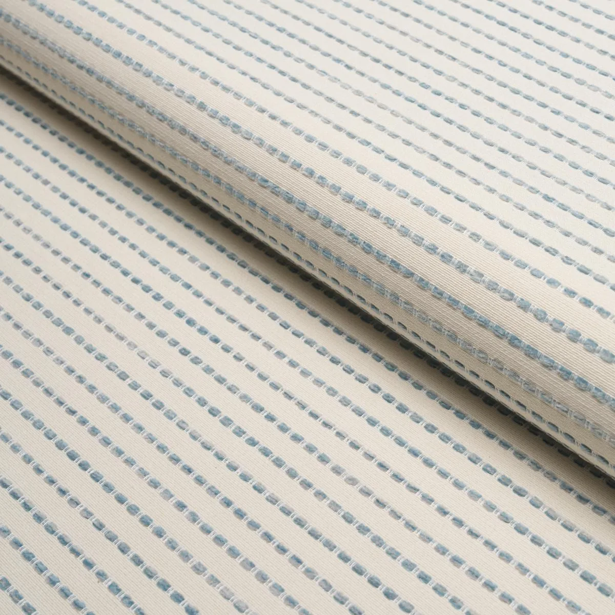 Schumacher 87682 Austen Performance Stripe Ice fabric swatch