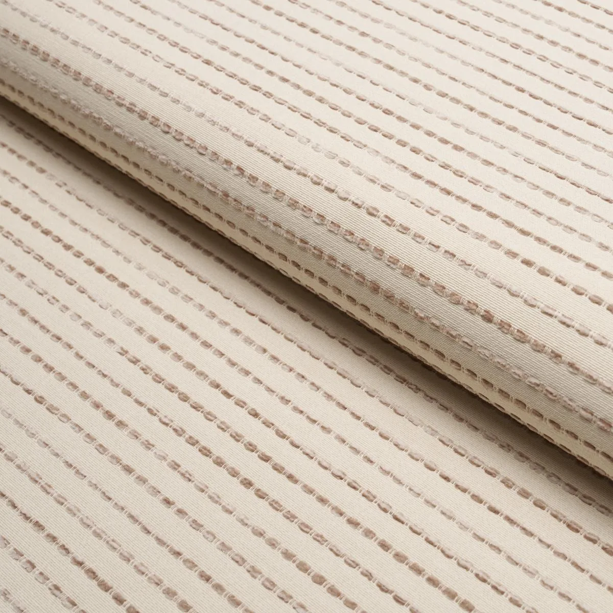 Schumacher 87683 Austen Performance Stripe Neutral fabric swatch