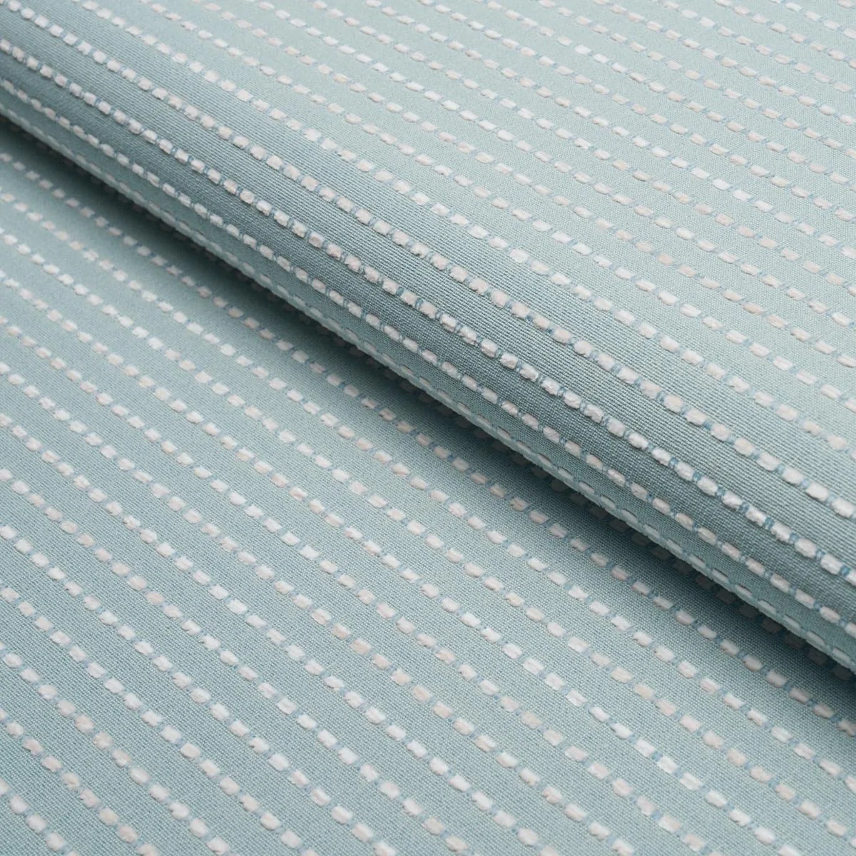 Schumacher 87680 Austen Performance Stripe Sky fabric swatch