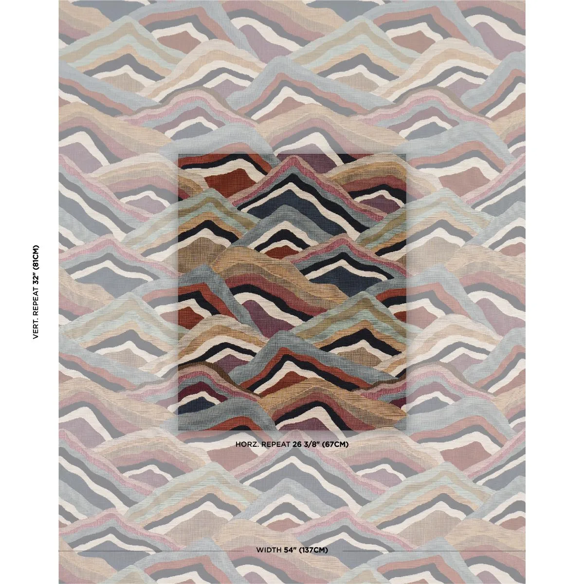 Schumacher 85060 Avala Hills Earthy Multi fabric swatch