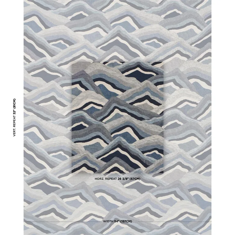 Schumacher 85062 Avala Hills Ocean fabric swatch