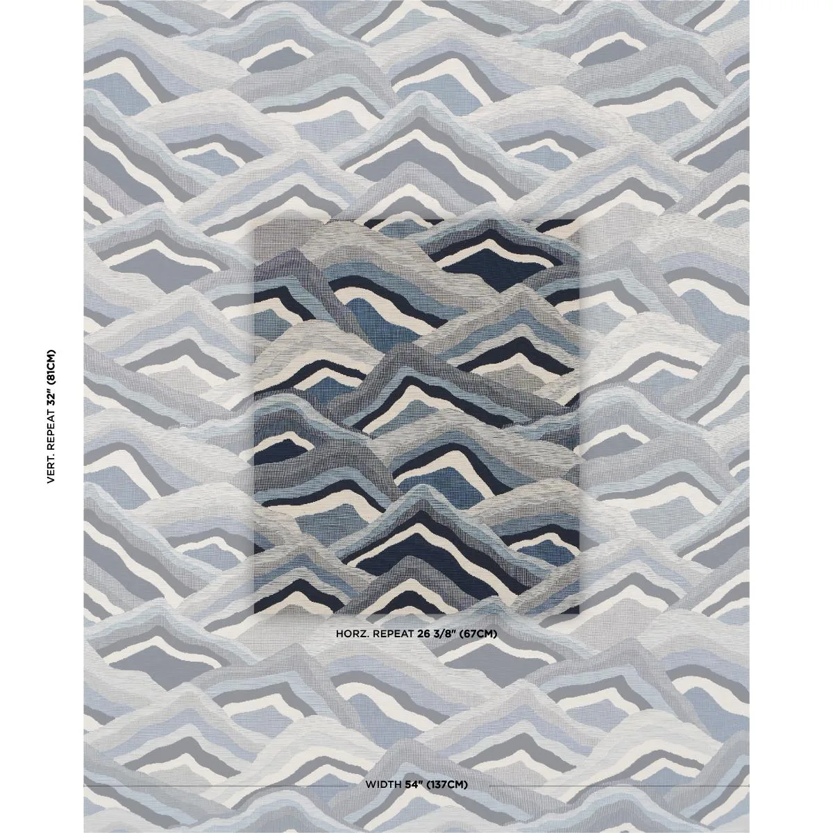 Schumacher 85062 Avala Hills Ocean fabric swatch