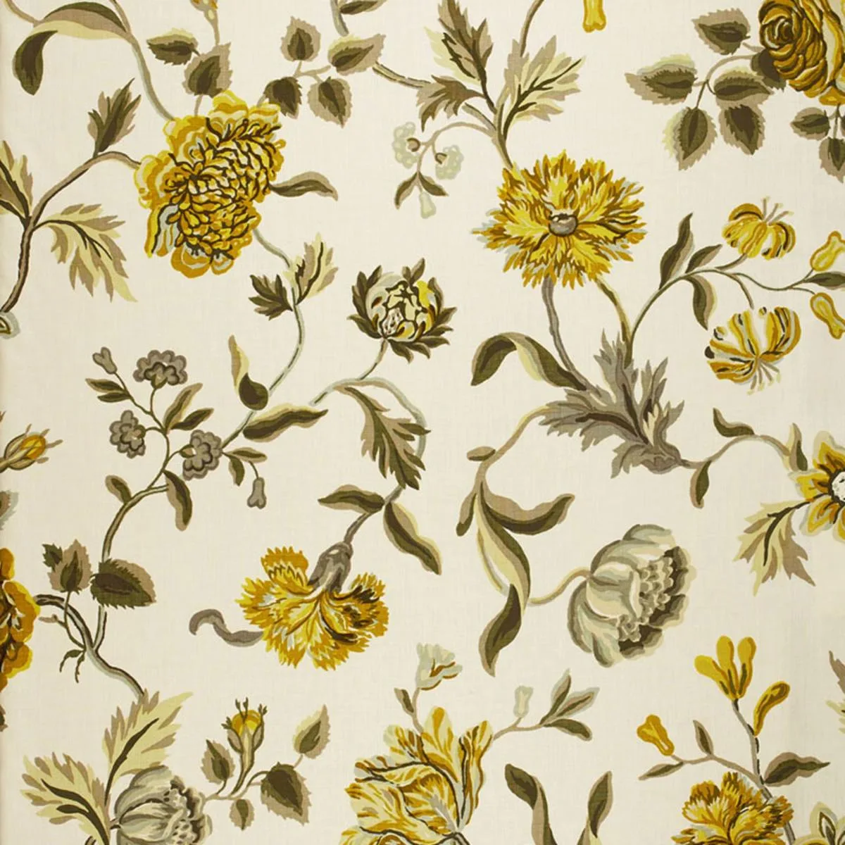 Schumacher 174521 Avebury Floral Vine Citrine fabric swatch