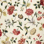 Schumacher 174520 Avebury Floral Vine Document Rose fabric swatch