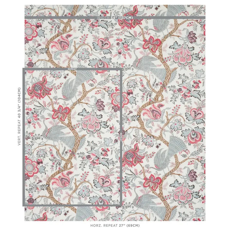 Schumacher 180051 Aveline Linen Rose fabric swatch