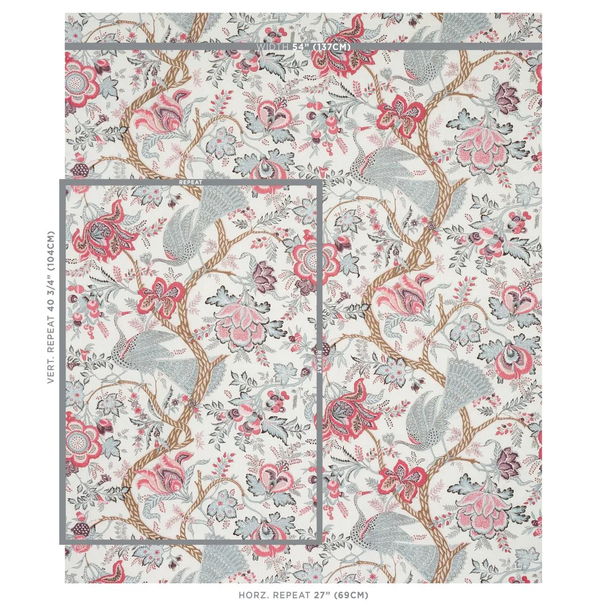 Schumacher 180051 Aveline Linen Rose fabric swatch
