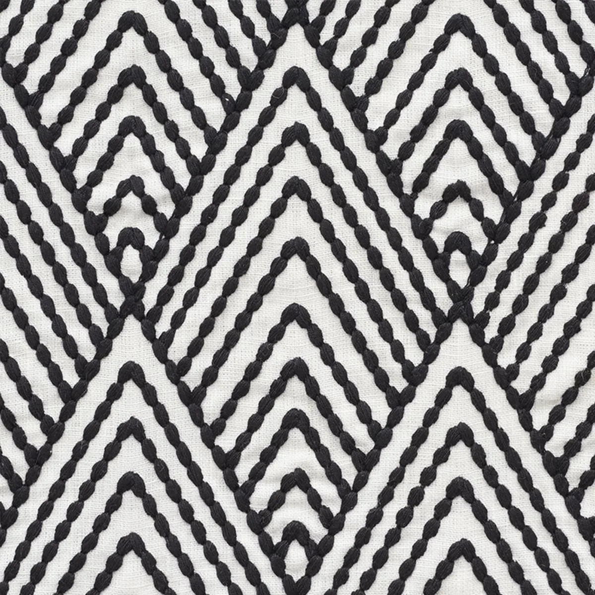 Schumacher 75372 Avila Embroidery Black fabric swatch