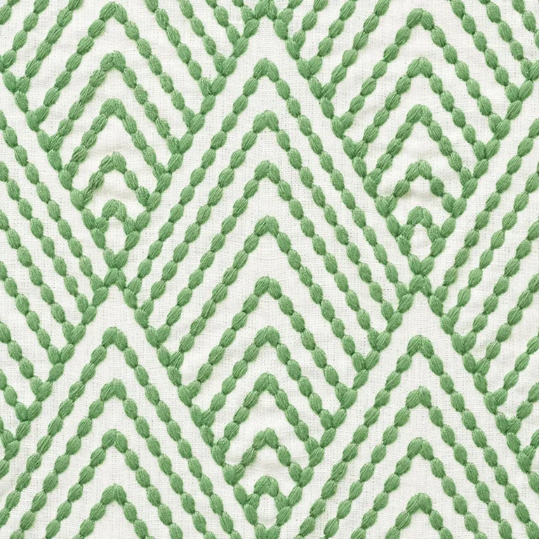 Schumacher 75370 Avila Embroidery Green fabric swatch